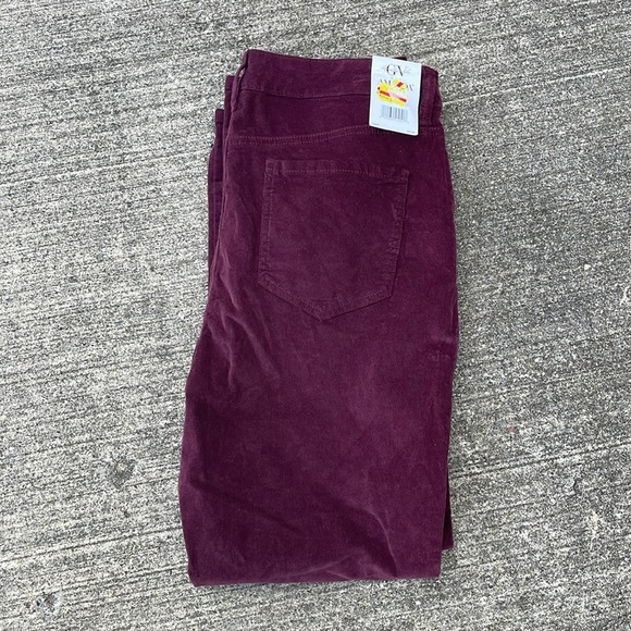 Gloria Vanderbilt Amanda Purple Corduroy Pants Plum 14 Short NWT - Picture 7 of 7